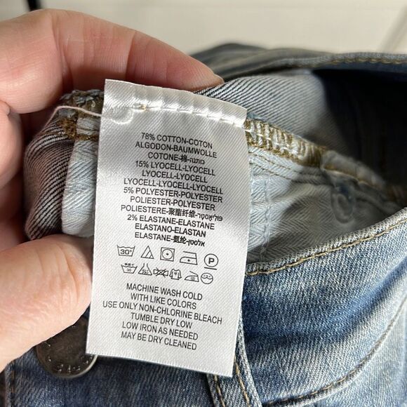 Free People Reagan Button fly Skinny high rise jeans raw hem Size 24 NWT - Picture 7 of 8